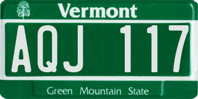 VT license plate AQJ117