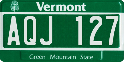 VT license plate AQJ127