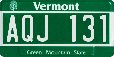 VT license plate AQJ131