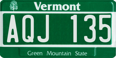 VT license plate AQJ135