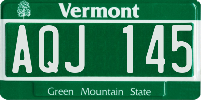 VT license plate AQJ145