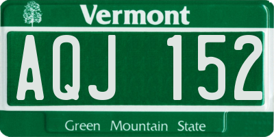 VT license plate AQJ152