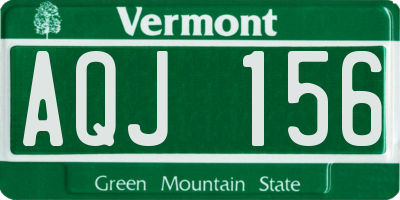 VT license plate AQJ156