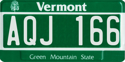 VT license plate AQJ166