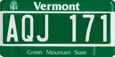 VT license plate AQJ171