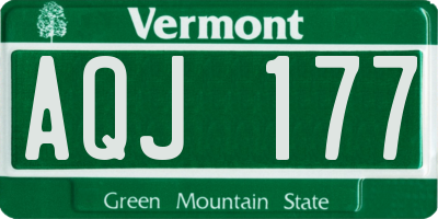 VT license plate AQJ177