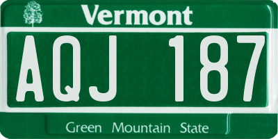 VT license plate AQJ187
