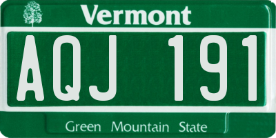 VT license plate AQJ191