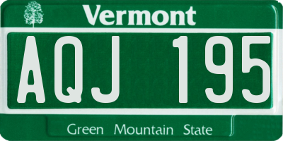 VT license plate AQJ195