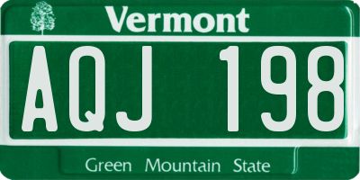 VT license plate AQJ198