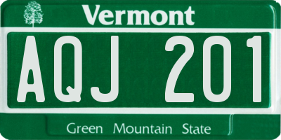 VT license plate AQJ201