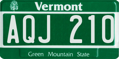 VT license plate AQJ210