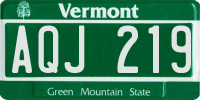 VT license plate AQJ219