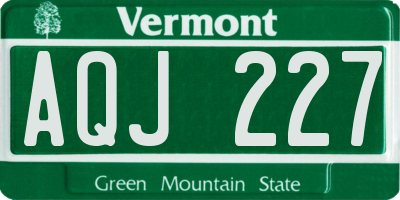 VT license plate AQJ227