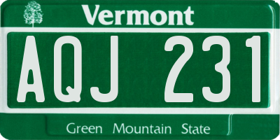 VT license plate AQJ231