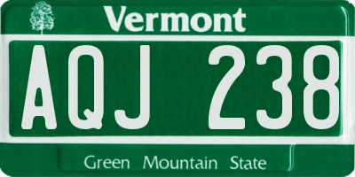 VT license plate AQJ238