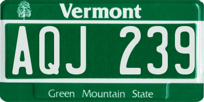VT license plate AQJ239