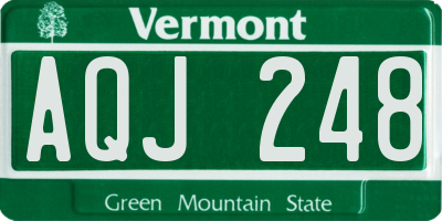 VT license plate AQJ248
