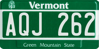 VT license plate AQJ262