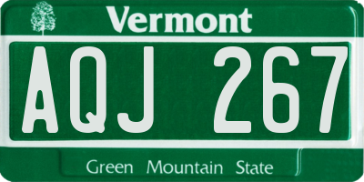 VT license plate AQJ267