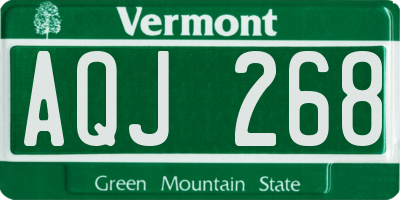 VT license plate AQJ268