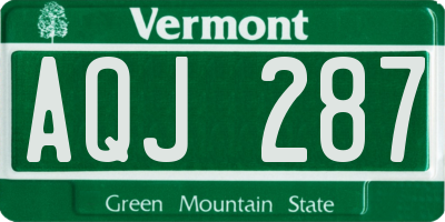 VT license plate AQJ287