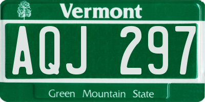 VT license plate AQJ297