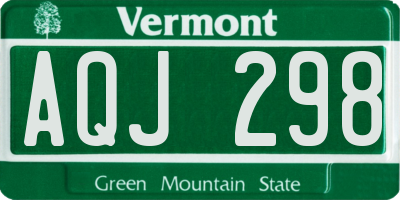 VT license plate AQJ298