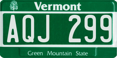 VT license plate AQJ299