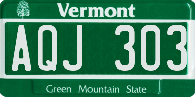 VT license plate AQJ303