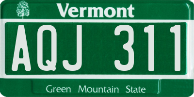 VT license plate AQJ311
