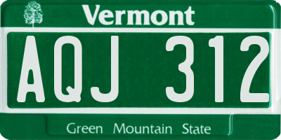 VT license plate AQJ312