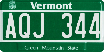 VT license plate AQJ344