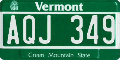 VT license plate AQJ349