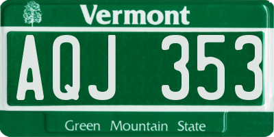 VT license plate AQJ353