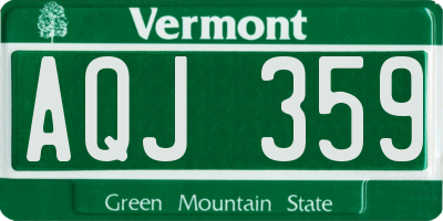 VT license plate AQJ359