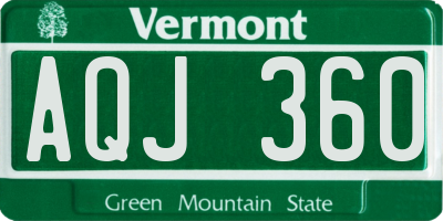 VT license plate AQJ360