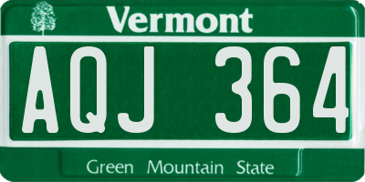 VT license plate AQJ364
