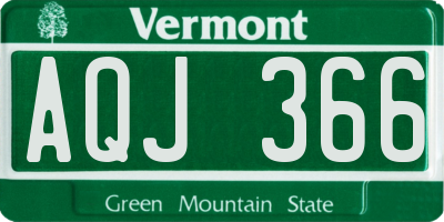 VT license plate AQJ366