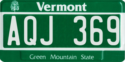 VT license plate AQJ369