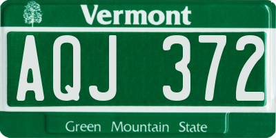 VT license plate AQJ372