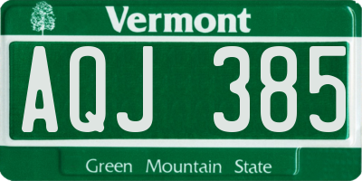 VT license plate AQJ385