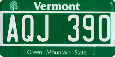 VT license plate AQJ390
