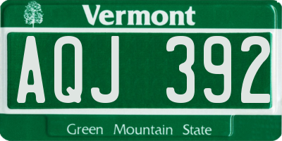 VT license plate AQJ392