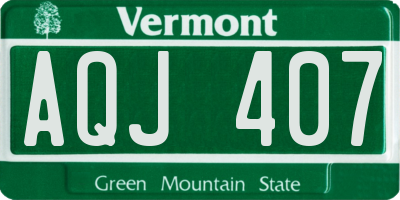 VT license plate AQJ407