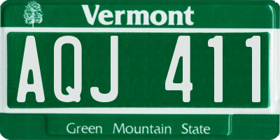 VT license plate AQJ411