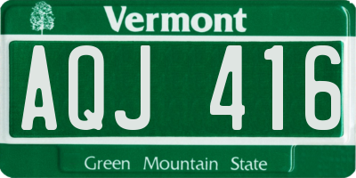 VT license plate AQJ416