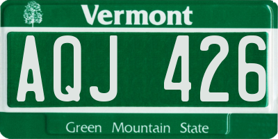 VT license plate AQJ426