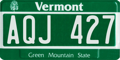 VT license plate AQJ427