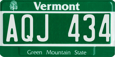 VT license plate AQJ434